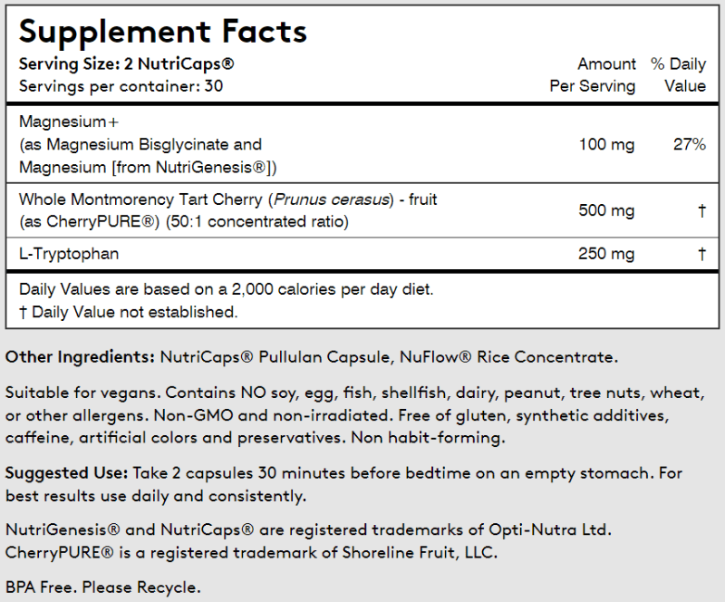 Performance Lab Sleep Ingredients