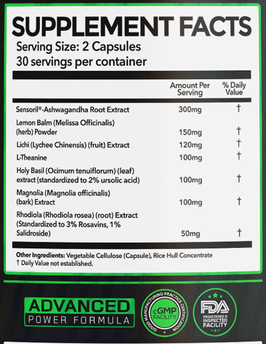 PrimeGENIX CortiSync Ingredients