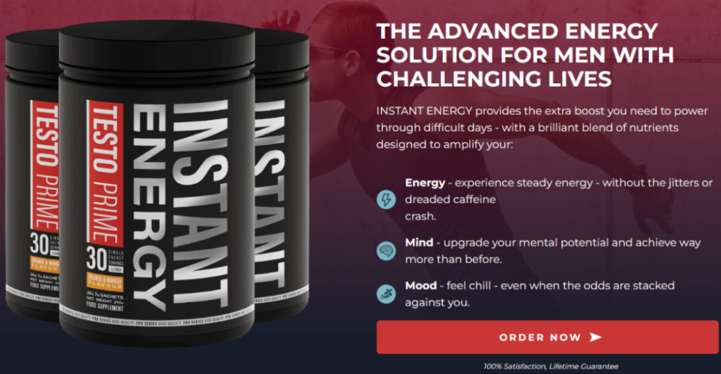 TestoPrime Instant Energy Benefits CTA